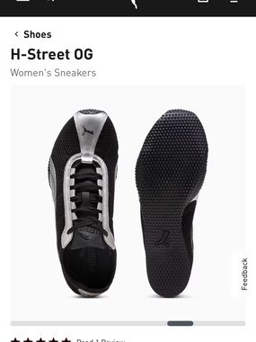 Puma H-Street OG Women's Sneakers Sz8 — Black & Silver w/box
